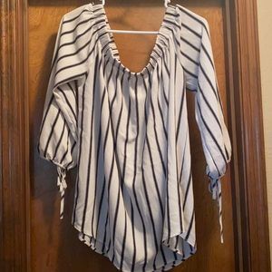 Perch 1XL White & black blouse